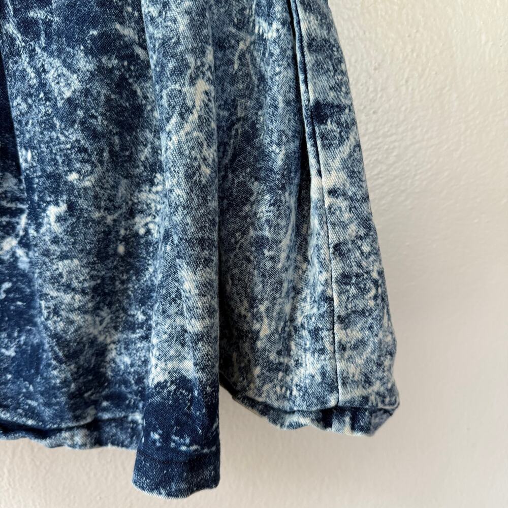 Thrill vintage acid wash denim pleated mini skirt flared silhouette. size 1X - Picture 7 of 10